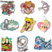 DB618 Anime White Dragon Μεταλλικές καρφίτσες καρφίτσας με τζιν καρφίτσα τζιν μπουφάν Κοσμήματα Kawaii Διακόσμηση κοριτσιών Σήμα για καρφίτσες με ρεβέρ ρούχων