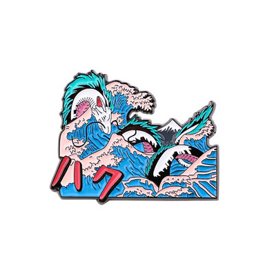 DB618 Anime White Dragon Μεταλλικές καρφίτσες καρφίτσας με τζιν καρφίτσα τζιν μπουφάν Κοσμήματα Kawaii Διακόσμηση κοριτσιών Σήμα για καρφίτσες με ρεβέρ ρούχων