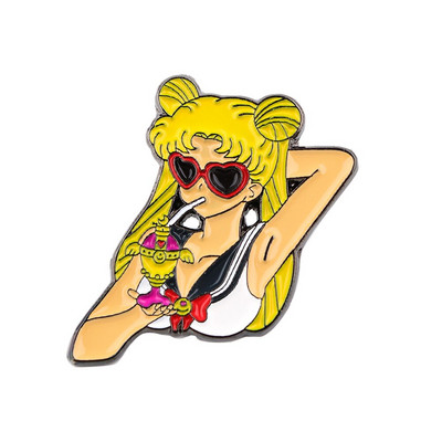 DB618 Anime White Dragon Μεταλλικές καρφίτσες καρφίτσας με τζιν καρφίτσα τζιν μπουφάν Κοσμήματα Kawaii Διακόσμηση κοριτσιών Σήμα για καρφίτσες με ρεβέρ ρούχων