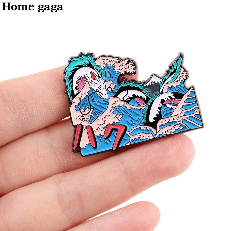 DB618 Anime White Dragon Μεταλλικές καρφίτσες καρφίτσας με τζιν καρφίτσα τζιν μπουφάν Κοσμήματα Kawaii Διακόσμηση κοριτσιών Σήμα για καρφίτσες με ρεβέρ ρούχων