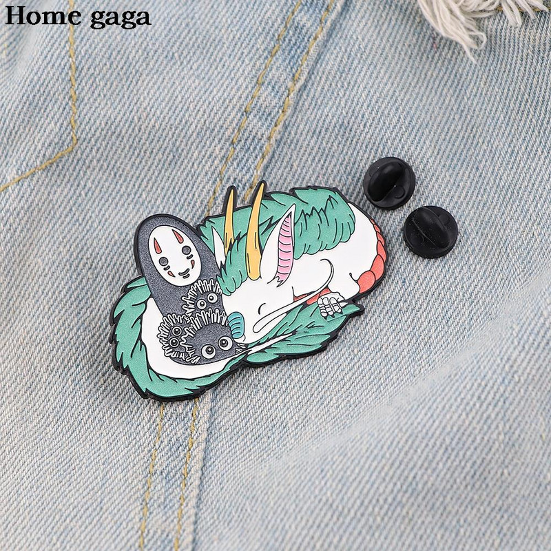 DB618 Anime White Dragon Μεταλλικές καρφίτσες καρφίτσας με τζιν καρφίτσα τζιν μπουφάν Κοσμήματα Kawaii Διακόσμηση κοριτσιών Σήμα για καρφίτσες με ρεβέρ ρούχων