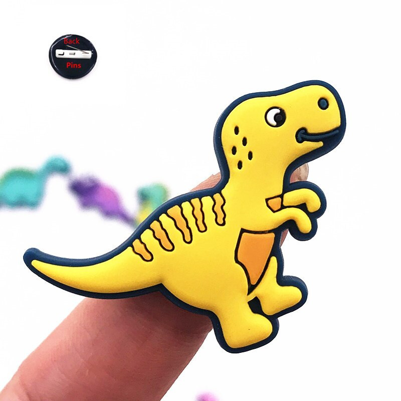 12 ΤΕΜ/Σετ New Arrival Cartoon Animal Καρφίτσες Καρφίτσες PVC Σήματα Δεινοσαύρων για Παιδικά Δώρα Δώρα σε σακίδιο πλάτης καπέλο ρούχων