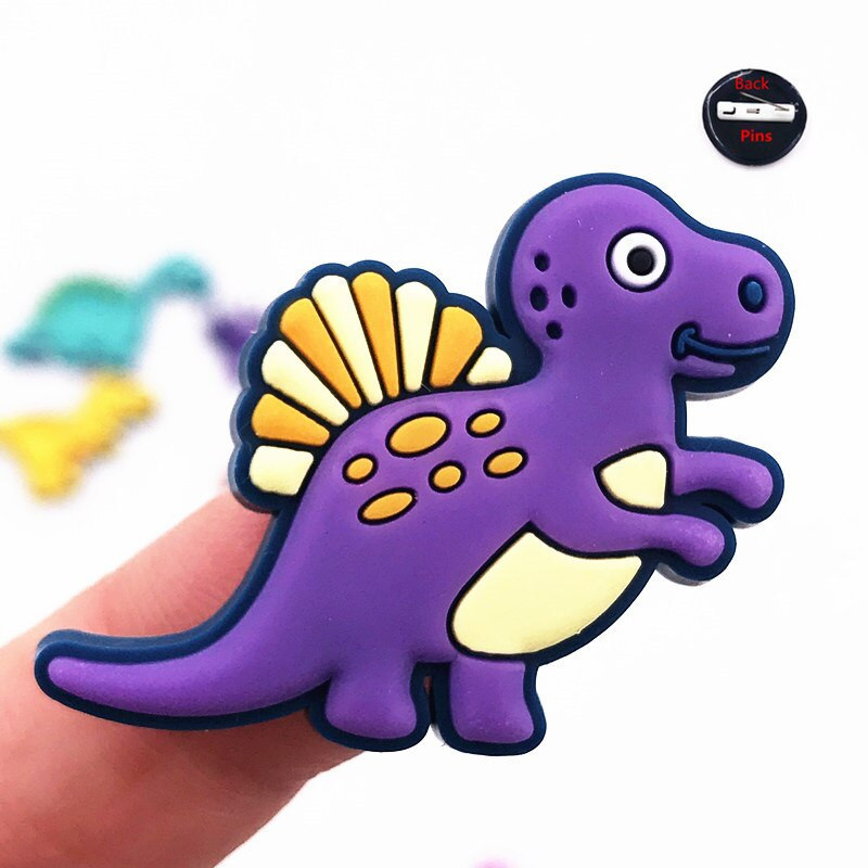 12 ΤΕΜ/Σετ New Arrival Cartoon Animal Καρφίτσες Καρφίτσες PVC Σήματα Δεινοσαύρων για Παιδικά Δώρα Δώρα σε σακίδιο πλάτης καπέλο ρούχων