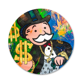 Карикатура Dollar Monopoly Значка Брошка Игла Аксесоари за дрехи Декорация на раница Подарък 58 мм