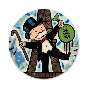 Карикатура Dollar Monopoly Значка Брошка Игла Аксесоари за дрехи Декорация на раница Подарък 58 мм