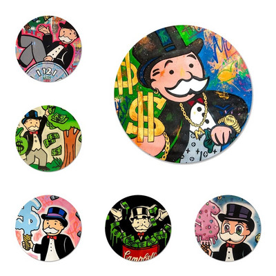 Cartoon Dollar Monopoly Badge Καρφίτσα Αξεσουάρ καρφίτσας για ρούχα Σακίδιο πλάτης Διακόσμηση δώρο 58mm