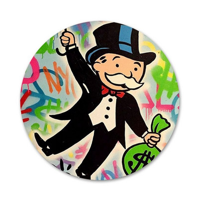 Cartoon Dollar Monopoly Badge Καρφίτσα Αξεσουάρ καρφίτσας για ρούχα Σακίδιο πλάτης Διακόσμηση δώρο 58mm