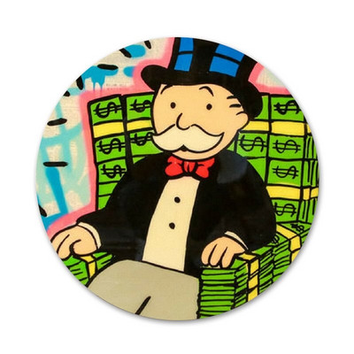 Cartoon Dollar Monopoly Badge Καρφίτσα Αξεσουάρ καρφίτσας για ρούχα Σακίδιο πλάτης Διακόσμηση δώρο 58mm