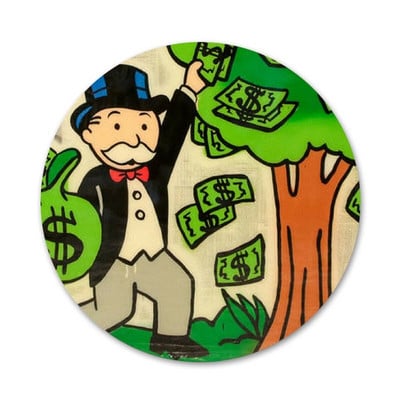 Cartoon Dollar Monopoly Badge Καρφίτσα Αξεσουάρ καρφίτσας για ρούχα Σακίδιο πλάτης Διακόσμηση δώρο 58mm