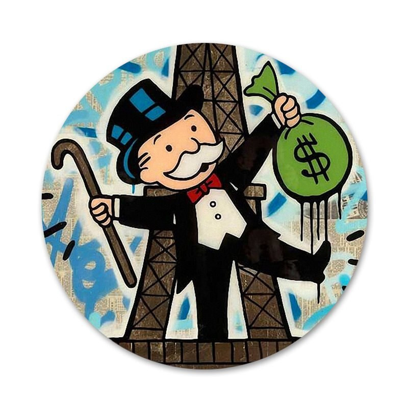 Cartoon Dollar Monopoly Badge Καρφίτσα Αξεσουάρ καρφίτσας για ρούχα Σακίδιο πλάτης Διακόσμηση δώρο 58mm