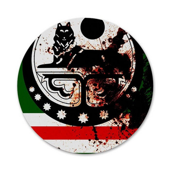 58 χιλιοστά Chechen Wolf National Flag Icons Καρφίτσες Διακόσμηση σημάτων Καρφίτσες Μεταλλικές κονκάρδες για ρούχα Διακόσμηση σακιδίου πλάτης