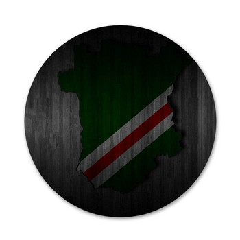 58 мм Чеченски вълк Национален флаг Икони Щифтове Декорация на значки Брошки Метални значки за дрехи Декорация на раница