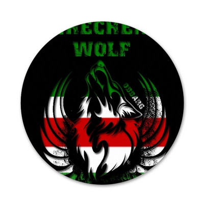 58 mm tšetšeeni hundi riigilipp ikoonid nööpnõelad märgi kaunistus prossid metallist märgid riiete jaoks seljakoti kaunistus