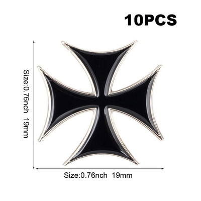 10 tk palju metallist emailiga nööpnõel, märk Biker Trucker roller, must Malta raudrist pross, ikoonid XY0060