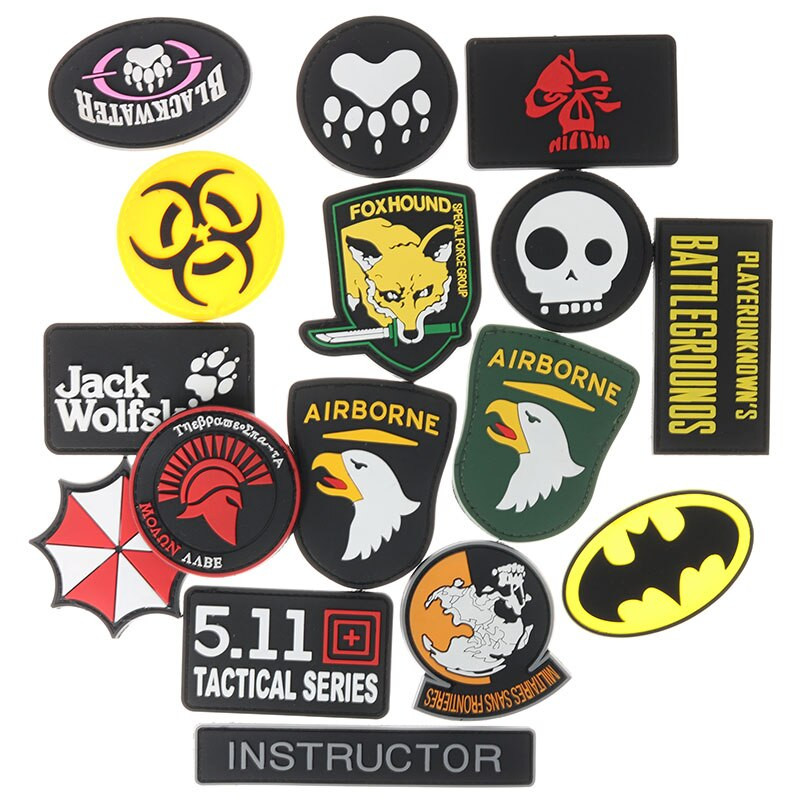 PVC kleebised Käepaela Taktika Big League Kicker Suurus Silmad Käpp Kummimärk Õues Moraal Sinine Armee Punane Sõjaväekoti kleebis