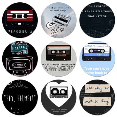 13 Reason Why TV Series Icons Pins Badge Decoration Καρφίτσες Μεταλλικές κονκάρδες για ρούχα Διακόσμηση σακιδίου πλάτης 58mm