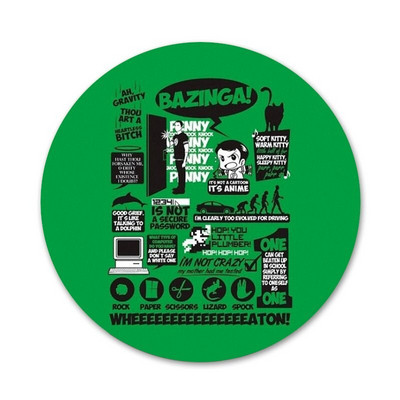 Bazinga The Big Bang Theory TV ženklelis Sagė Smeigtukai Priedai drabužiams Kuprinės dekoravimo dovana 58mm