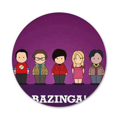 Bazinga The Big Bang Theory TV ženklelis Sagė Smeigtukai Priedai drabužiams Kuprinės dekoravimo dovana 58mm