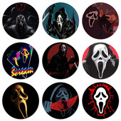 58 mm Ghostface Scream Icons Igle Dekoracija znački Broševi Metalne značke za odjeću Dekoracija ruksaka