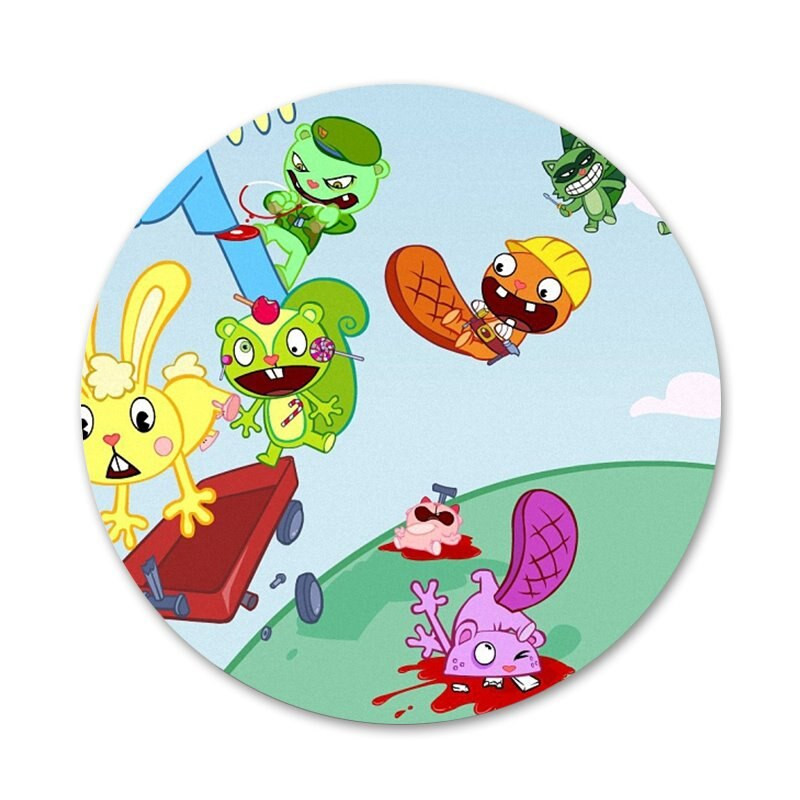 Happy Tree Friends broš igla Cosplay značka Dodaci za odjeću Ruksak Dekoracija Poklon 58 mm