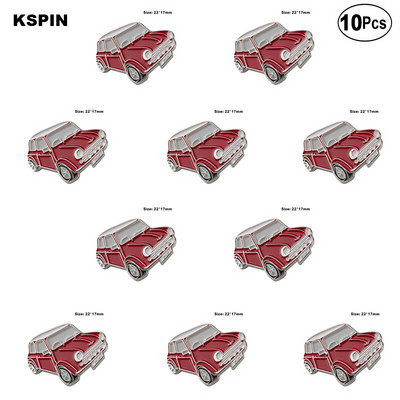 Партида 10 бр. Червена значка за кола с ревер Значка със знамена Брошка Игли Значки 10 бр. Партида