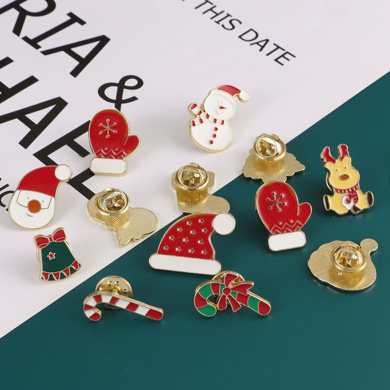Χριστουγεννιάτικο σμάλτο καρφίτσα Άγιος Βασίλης Καμπάνες Άλκες Χιονάνθρωπος Χριστουγεννιάτικο δέντρο Μεταλλικές καρφίτσες Σήματα για γυναίκες Άνδρες Παιδικά δώρα Χριστουγεννιάτικο πάρτι