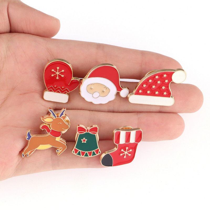 Χριστουγεννιάτικο σμάλτο καρφίτσα Άγιος Βασίλης Καμπάνες Άλκες Χιονάνθρωπος Χριστουγεννιάτικο δέντρο Μεταλλικές καρφίτσες Σήματα για γυναίκες Άνδρες Παιδικά δώρα Χριστουγεννιάτικο πάρτι