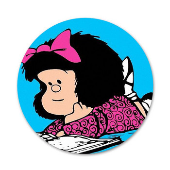 Νέα άφιξη Αξεσουάρ καρφίτσας καρφίτσας σήμα Mafalda 58mm για ρούχα Δώρο Σακίδιο πλάτης