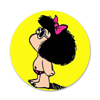 Ново пристигане 58 mm Mafalda Badge Brooch Pin Аксесоари за дрехи Раница Декорация подарък