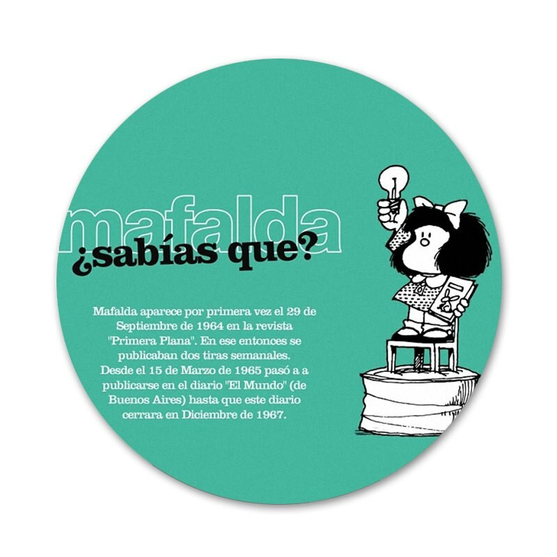 Novi dolazak 58 mm Mafalda značka broš igla dodaci za odjeću ruksak ukras dar