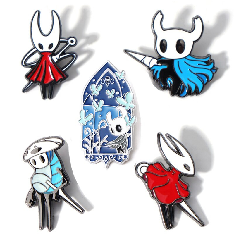 AD1931 Hollow Knight Καρφίτσες με σμάλτο Μεταλλική καρφίτσα Παιχνίδι Κόσμημα κινουμένων σχεδίων Σήμα για γυναίκες Ανδρικά σακίδιο με πέτο Τσάντες πλάτης Badge Kids Anime