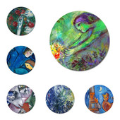 58 mm Marc Chagall Ikone Igle Dekoracija znački Broševi Metalne značke za odjeću Dekoracija ruksaka