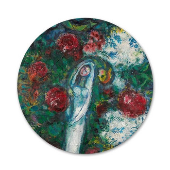 58 χιλιοστά Marc Chagall Icons Pins Διακοσμητικό σήμα Καρφίτσες Μεταλλικές κονκάρδες για ρούχα Διακόσμηση σακιδίου πλάτης