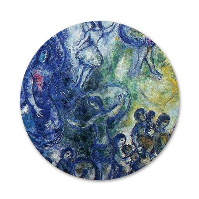 58 mm Marc Chagall Ikone Igle Dekoracija znački Broševi Metalne značke za odjeću Dekoracija ruksaka