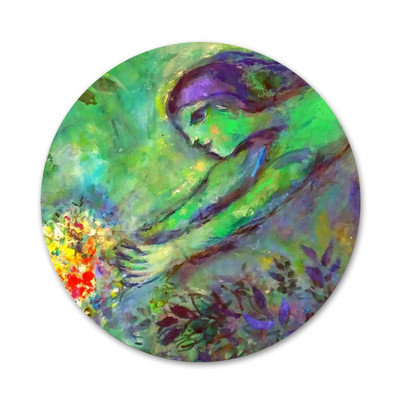 58 mm Marc Chagall Ikone Igle Dekoracija znački Broševi Metalne značke za odjeću Dekoracija ruksaka