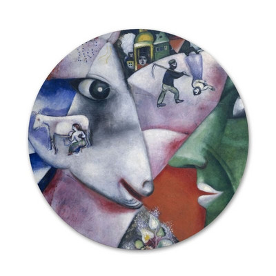 58 mm Marc Chagall Ikone Igle Dekoracija znački Broševi Metalne značke za odjeću Dekoracija ruksaka