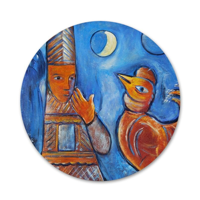 58 mm Marc Chagall Ikone Igle Dekoracija znački Broševi Metalne značke za odjeću Dekoracija ruksaka