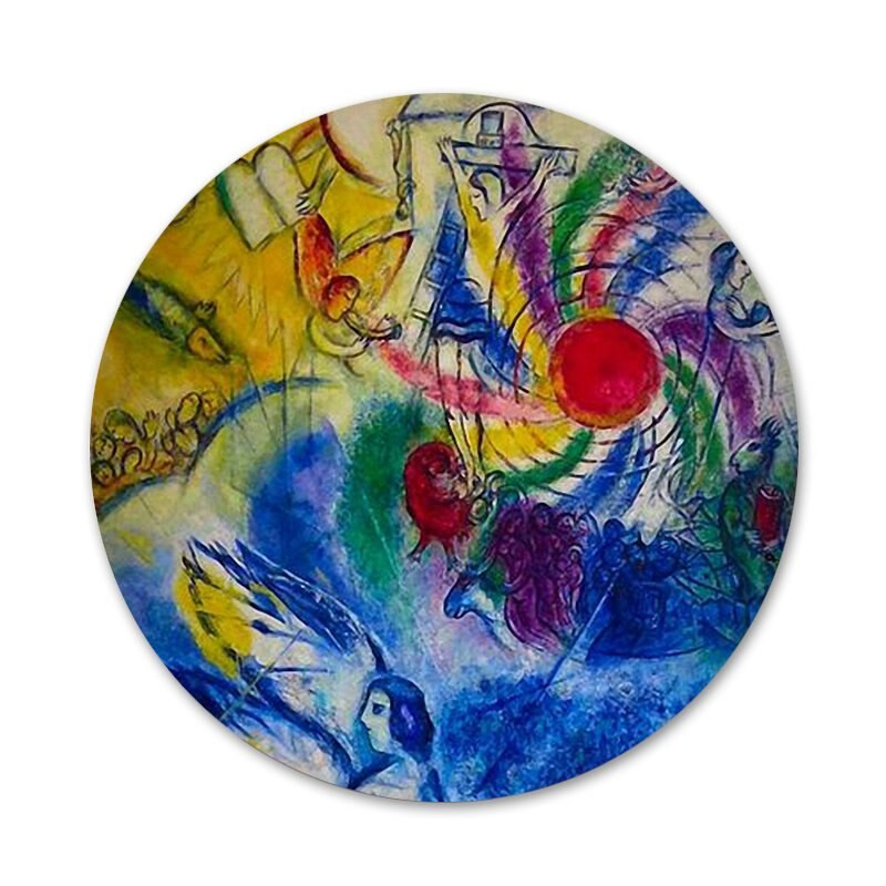 58 mm Marc Chagall Ikone Igle Dekoracija znački Broševi Metalne značke za odjeću Dekoracija ruksaka