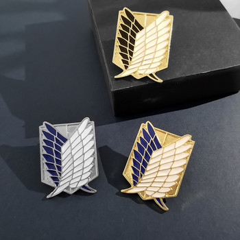 Карикатура Attack On Titan Brooch Pin Wings of Liberty Freedom Scout Regiment Legion Survey Recon Corp Eren Badge Бижута Подарък