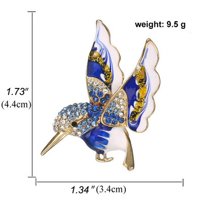Broșe de păsări mici din zircon, nou sosire, pentru femei, broșă drăguță cu pasăre colibri, ace de culoare aurie, bijuterii animale, ornament de haină cadou