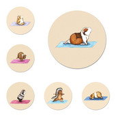 58 mm The Yoga Guinea Pigs Art Icons Pins Dekoracija znački Broševi Metalni bedževi za odjeću Dekoracija ruksaka