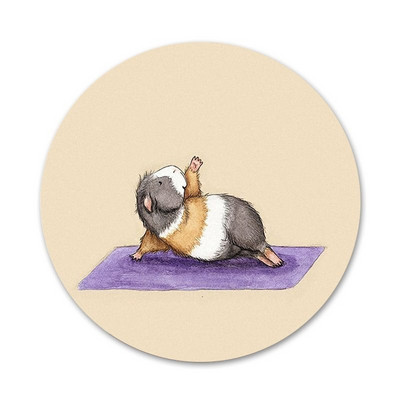 58 mm The Yoga Guinea Pigs Art Icons Pins Dekoracija znački Broševi Metalni bedževi za odjeću Dekoracija ruksaka