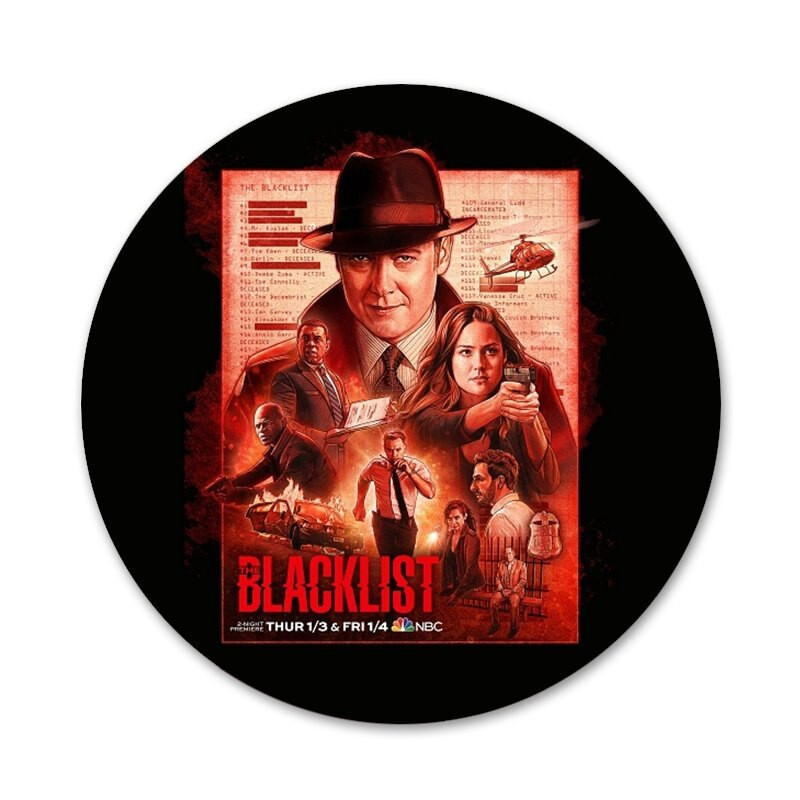 Seria TV Americană The Blacklist Brooch Pin Cosplay Insigna Accesorii Pentru Haine Rucsac Decorare Cadou 58mm
