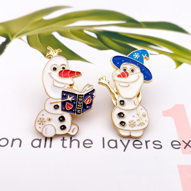 DisneyMovie Frozen Snowman Olaf Pin Cartoon Badge Armas pross teksadele Sall Topid Reväärinõelad Ikoonid Ehted Sõbrad Lapsele Parim kingitus