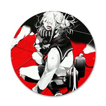 карикатура Тога Химико момиче черна значка брошка игла аксесоари за дрехи раница декорация подарък 58 мм