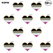 Aseksualni ponos Značka za rever u obliku srca Značka zastave Broš Igle Značke 10 komada puno