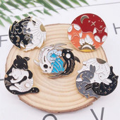 1 tk Loominguline multikas Taiji Mustvalge Looma Pross Karpkala Jänes Rebane Kassi emba märgi kingitus