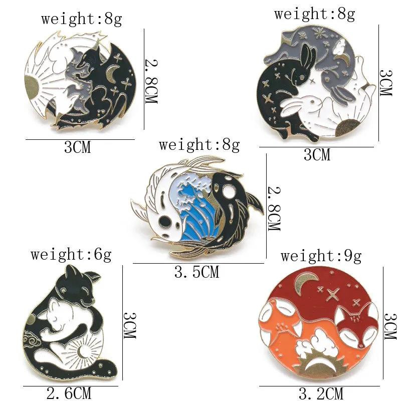 1 tk Loominguline multikas Taiji Mustvalge Looma Pross Karpkala Jänes Rebane Kassi emba märgi kingitus