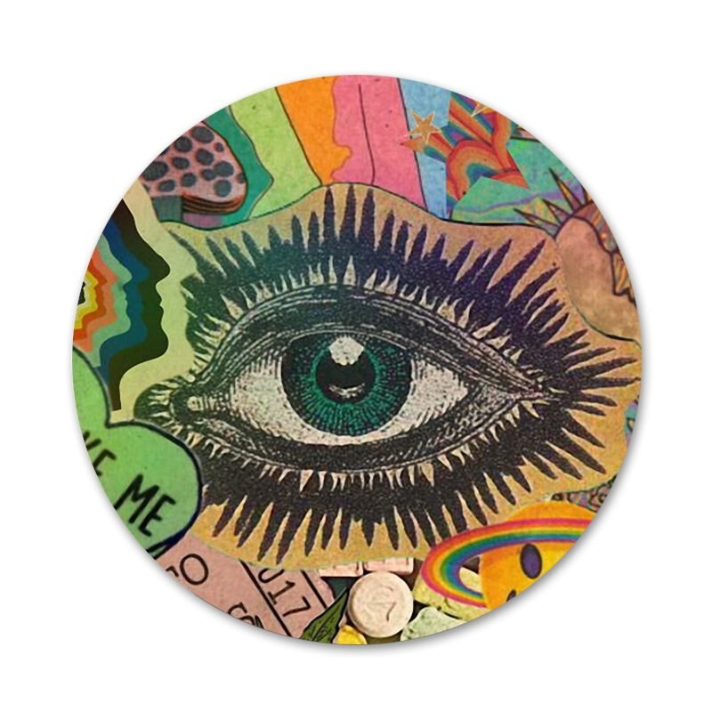 Trippy Art estetska značka Broš Igla Dodaci za odjeću Ruksak Dekoracija poklon 58 mm