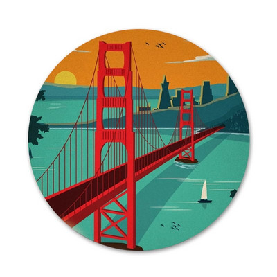 San Francisco maastikukujuline pross Cosplay märgi tarvikud riiete jaoks seljakoti kaunistus kingitus